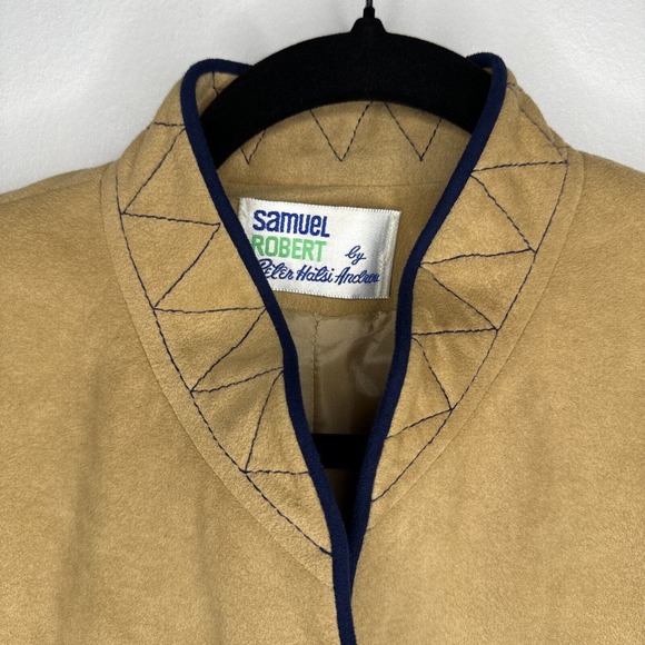 VTG Samuel Robert By Peter Hatsi Androu Ultra Suede Blazer Pockets USA 10 - Picture 2 of 11